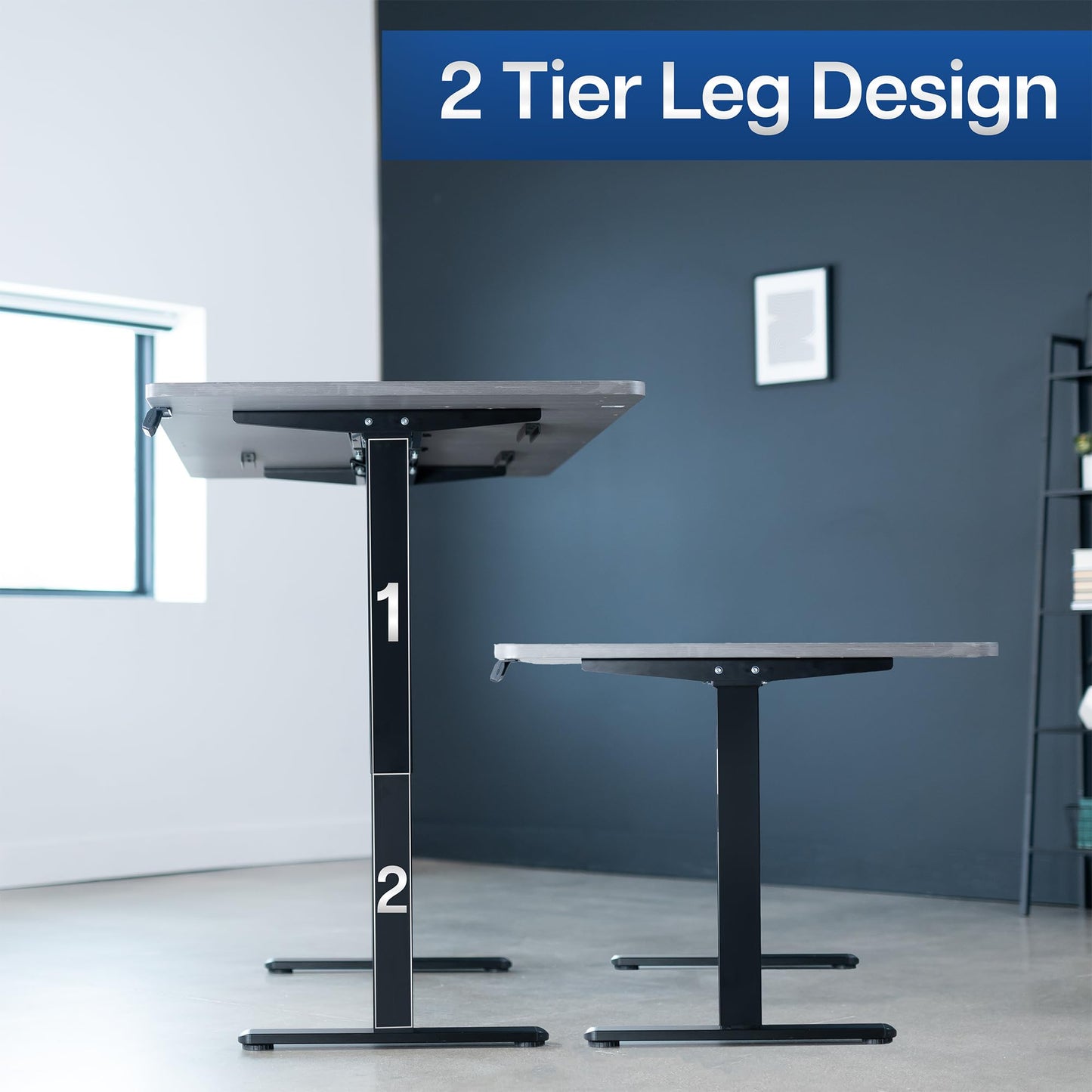 VIVO Electric 71 x 36 inch Standing Desk, Dual Motor Memory Controller Height Adjustment, E2B Series, Dark Gray Top Black Frame, DESK-KIT-E2B7G-36