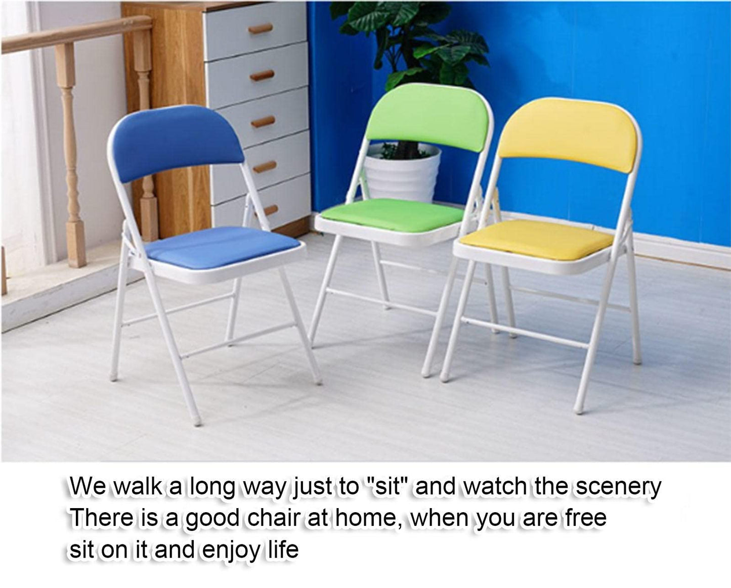GOOBIX Folding Fold Up Chair,Folding Desk and Chair,Portable Stackable Commercial Seat for Meeting, Conference, Reception, Training Room & Home Office Desk Folding Chairs,C