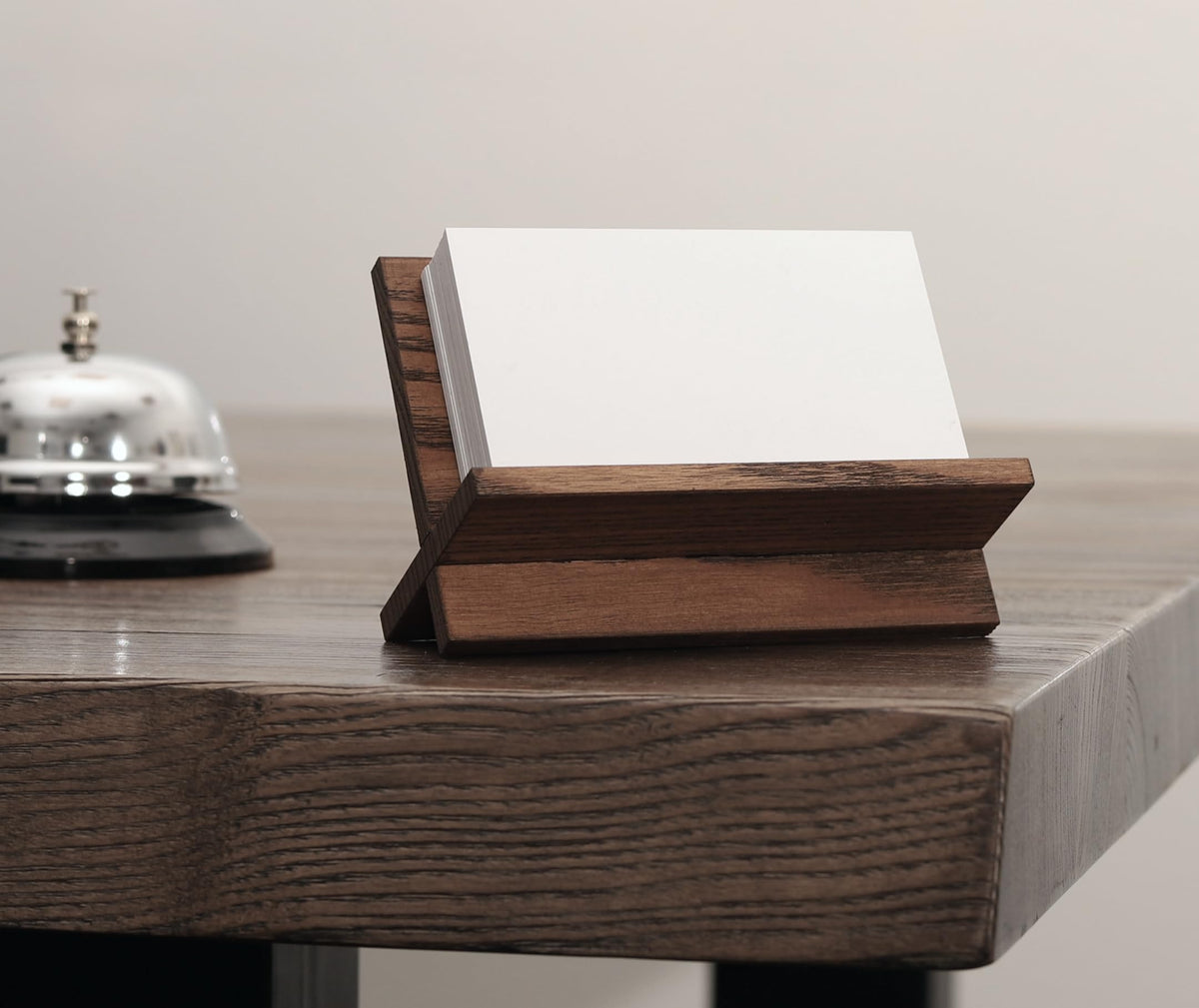 TOROS store Business Card Holder for Desk - Brown Wood Small Cards Holders, Professional Desktop Business Card Stand Display, Wooden Name Card Holder