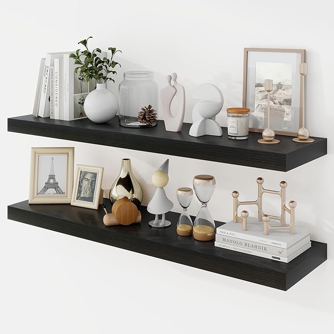 Acovy 36 Inch Floating Shelves, 9.3" Deep Floating Shelf Wall Mounted, Rustic