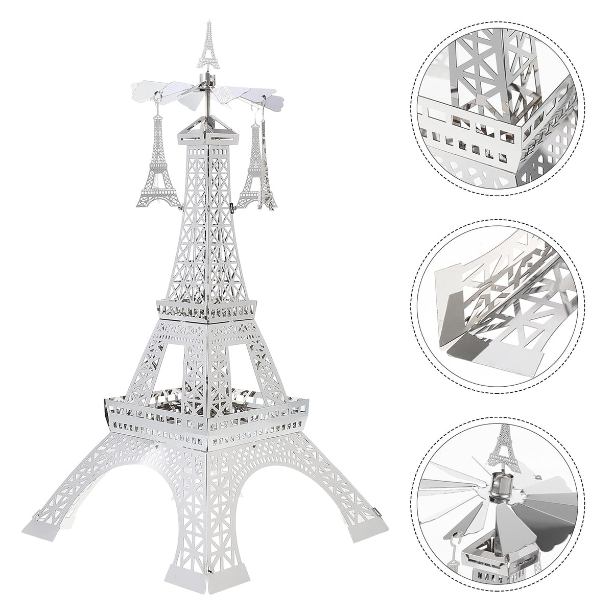 Uonlytech 1pc Rotating Eiffel Tower Candle Holder Elegant Metal Candlestick Table Decor for Home Weddings and Special Occasions Unique Romantic Centerpiece