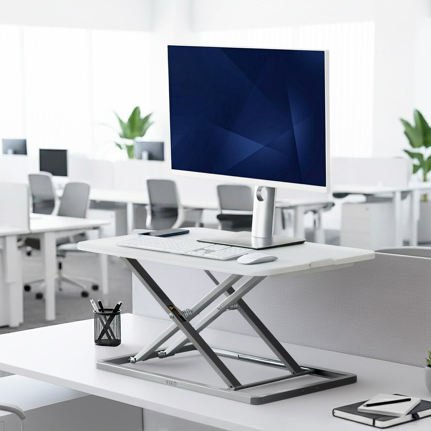 VIVO White 29 inch Single Top Standing Desk Converter, DESK-V000UW