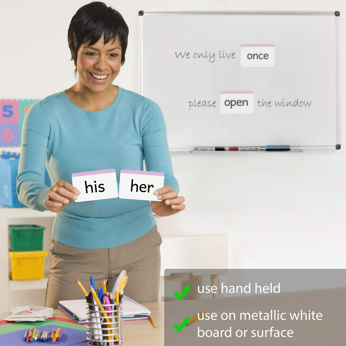 Attractivia 1st Grade Sight Words Magnetic Flash Cards(First Grade) - 41 Sturdy Large Dolch Cards for Literacy of Beginning Readers, Homeschool, Teachers and ESL
