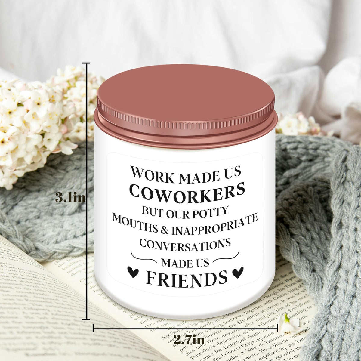 Homsolver Coworker Gifts for Women, Coworker Appreciation Retirement Gifts, Birthday Christmas Gift,Funny Coworke Scented Candles