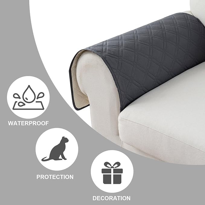 Genina Sofa Armrest Cover, Anti-Slip Armchair Slipcovers