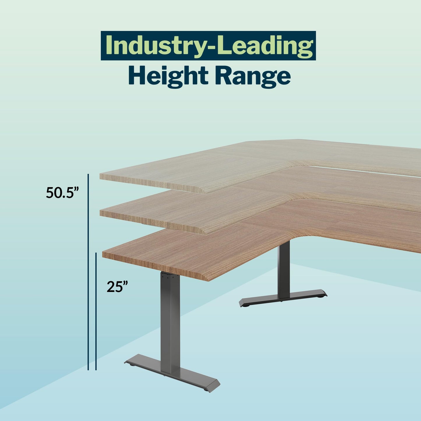 Vari ComfortEdge 80x60 L-Shape Desk- Varidesk Electric Electric Height Adjustable Corner Desk- Home Office Workstation - Walnut Top/Slate Legs (Ships in 3 Boxes)