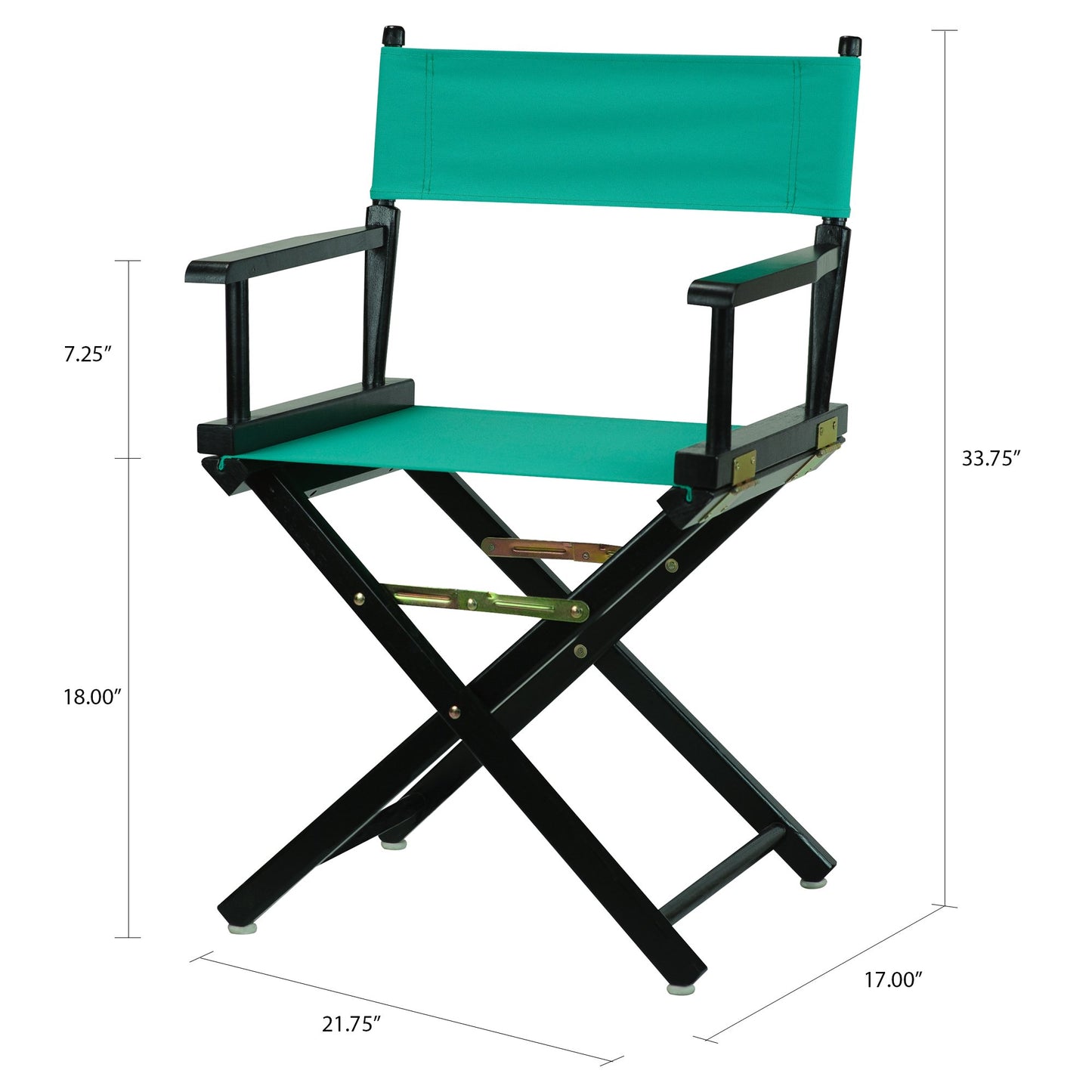 Casual Home 18" Director's Chair Black Frame with Teal Canvas