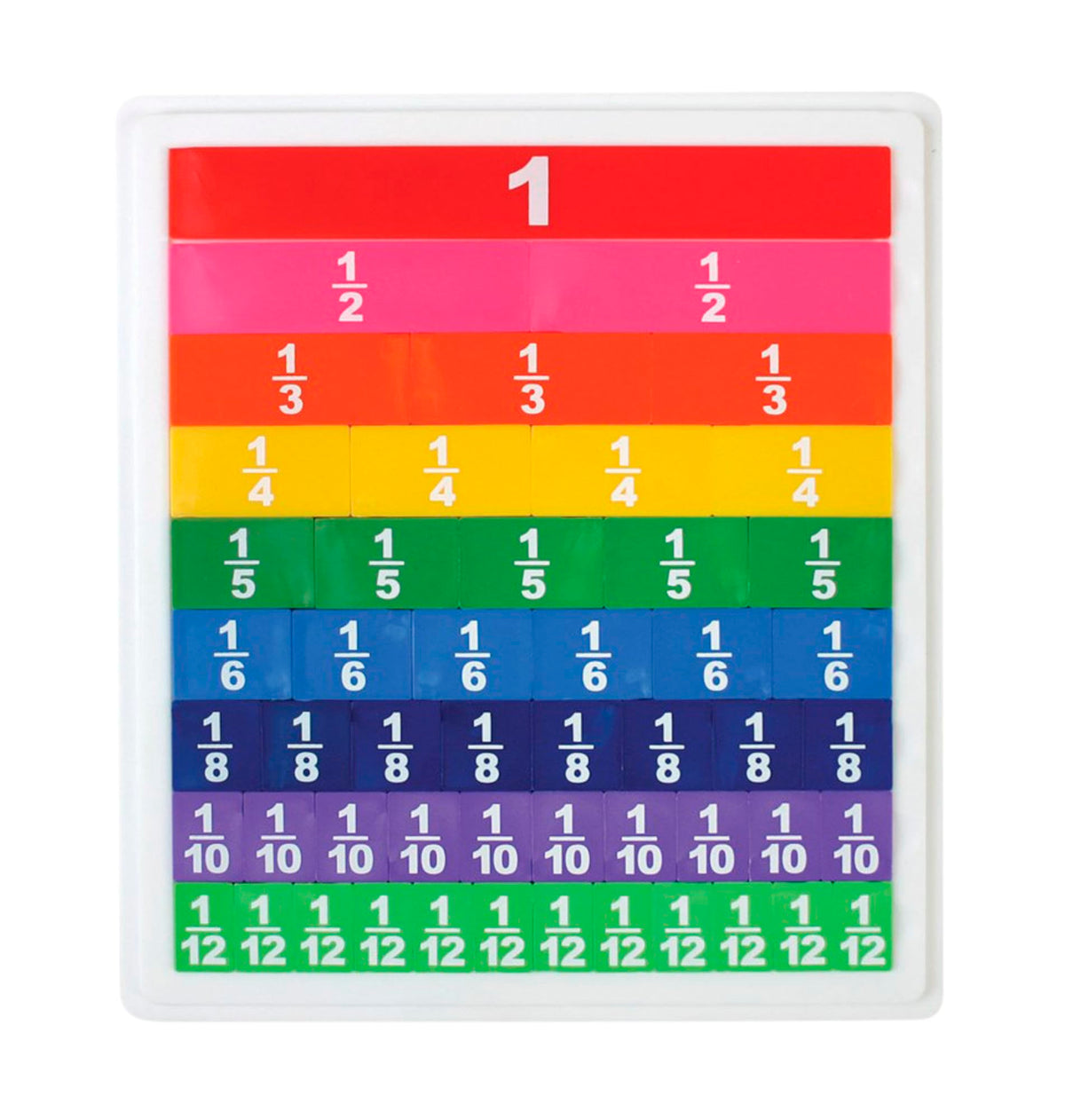 School Smart Color-Coded Fraction Tiles - Set of 51 - Multiple Colors