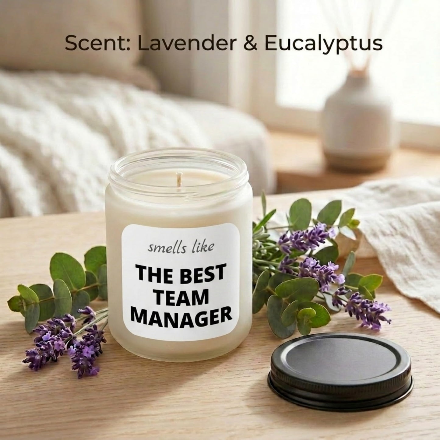 Wehnniee 9 oz Scented Candle, Best Team Manager, Boss Gifts for Women, Men - Funny Office Appreciation Thank You Gift Ideas for Boss Lady, Mentor, Supervisor - Going Away, Farewell Gifts for Coworkers