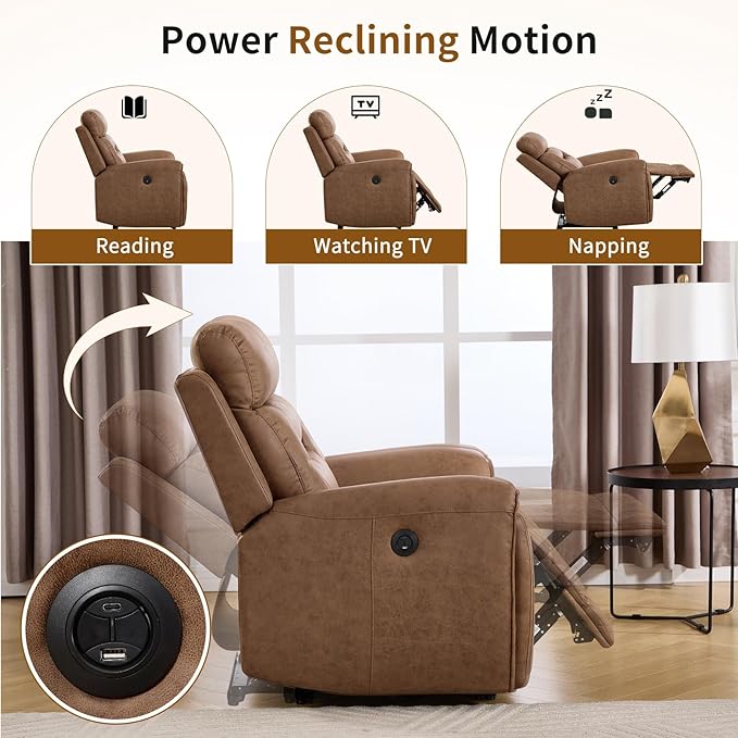 ANJ 3-Piece Faux Leather Power Recliner Sofa Set