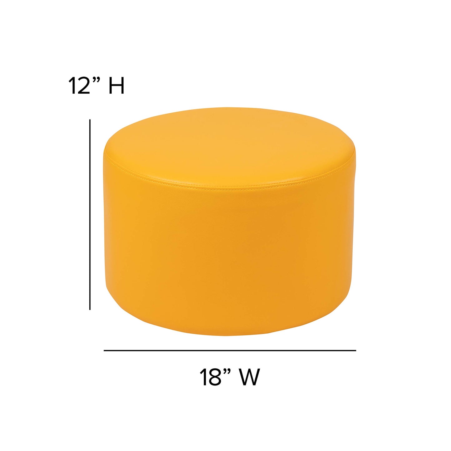 Flash Furniture Nicholas Soft Seating Flexible Circle for Classrooms and Daycares - 12" Seat Height (Yellow)