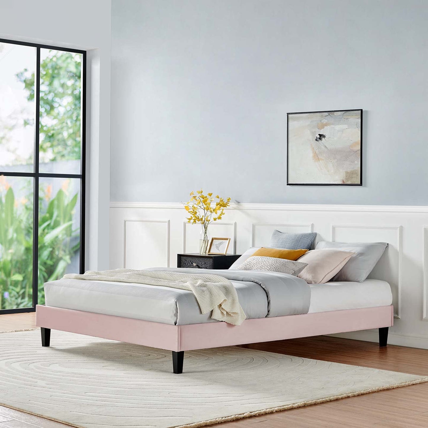 Modway Reign Platform, Queen, Pink