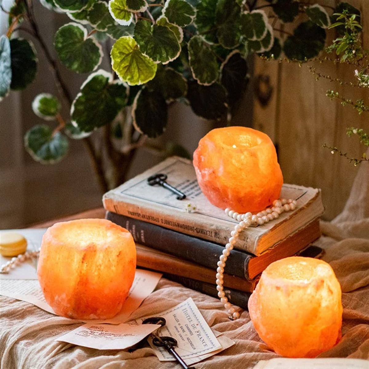 Candlestick Holders Table Center Decoration Fashion Candle Holder Rose Mineral Salt Wax Candlestick Ornament Gift Candle Holders