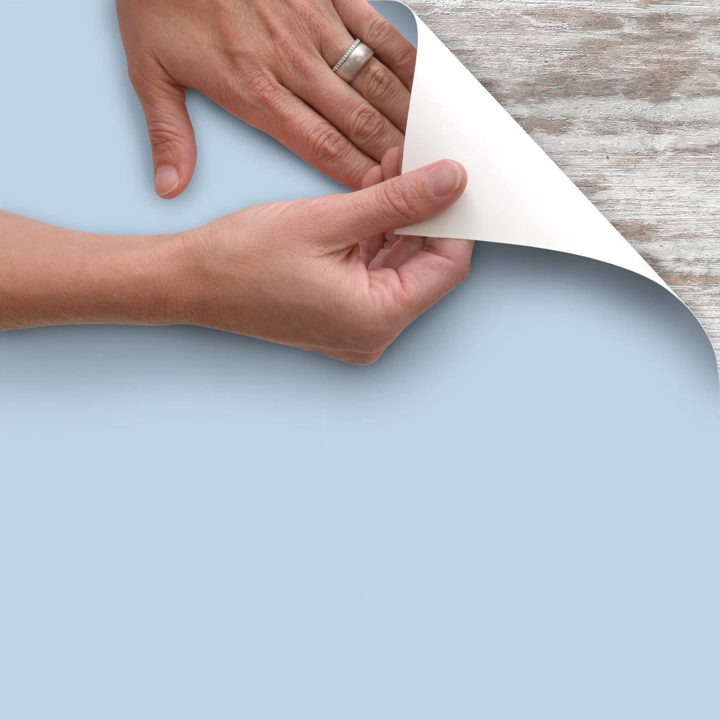 Con-Tact Brand Creative Covering, Self-Adhesive Shelf Liner, Multi-Purpose Vinyl Roll, Easy to Use and Apply, 18'' x 16', Light Blue