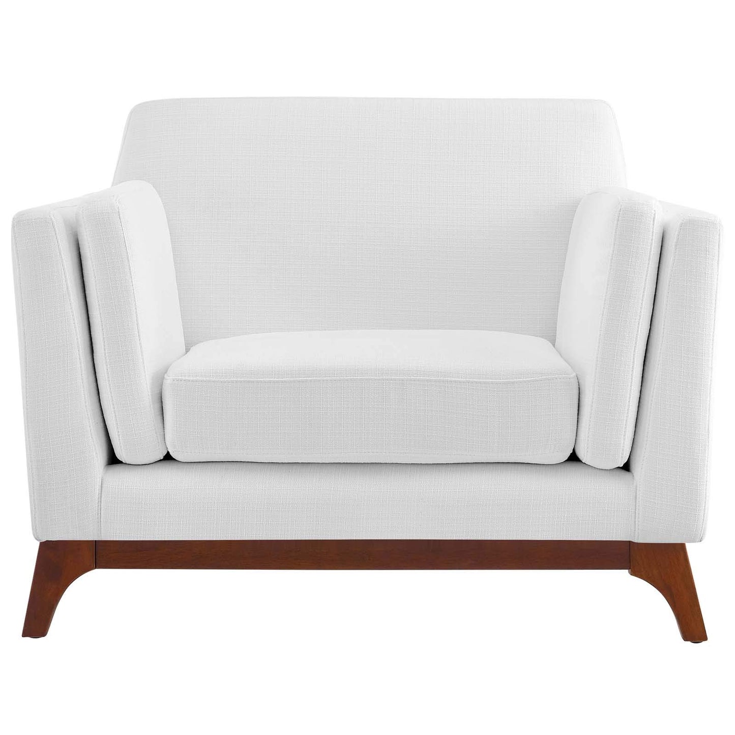 Modway Chance Mid-Century Modern Upholstered Fabric Accent Lounge Arm Chair In White