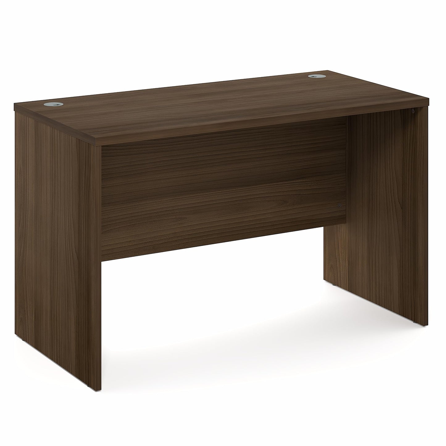 Furinno Roger Computer Desk, 47 Inch Rectangular Executive Desk with Modesty Panel, Home Office Desk with Thick Tabletop, Desk Cord Grommet, Scratchproof, for Home Study, Office, Modern Walnut