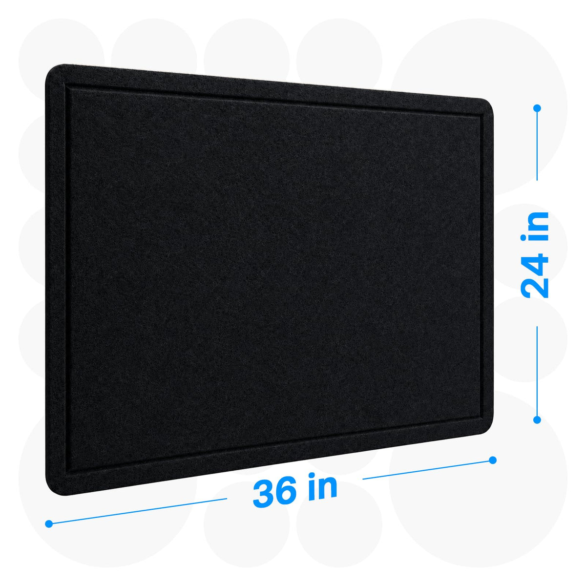 OWLKELA 36 x 24 inch Felt Bulletin Board, Self-Adhesive Pin Board with 20 Pushpins, Cork Board Alternative for Office Home School, Black