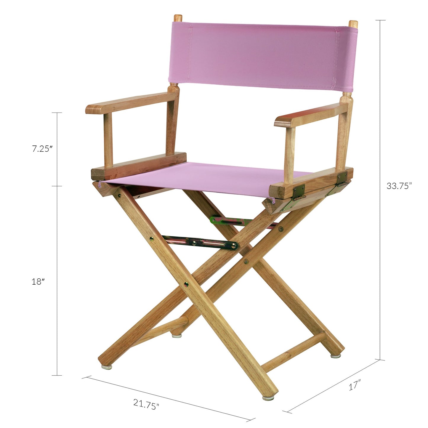 Casual Home 200-00/021-22 Director Chair 18" - Classic Height Natural Frame/Pink Canvas