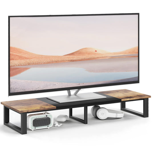 aboxoo 45" TV Riser for 32-60 inch TV, TV Riser Stand Shelf, Tabletop TV Stand Riser, Computer Monitor Table for Home Living Room, Study Office (Brown)