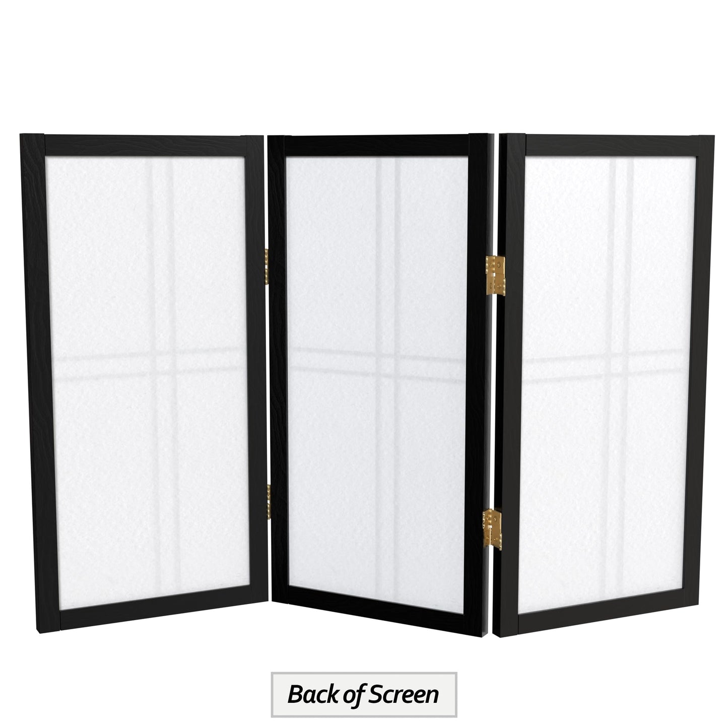 2 ft. Short Desktop Double Cross Shoji Screen - Black - 3 Panels