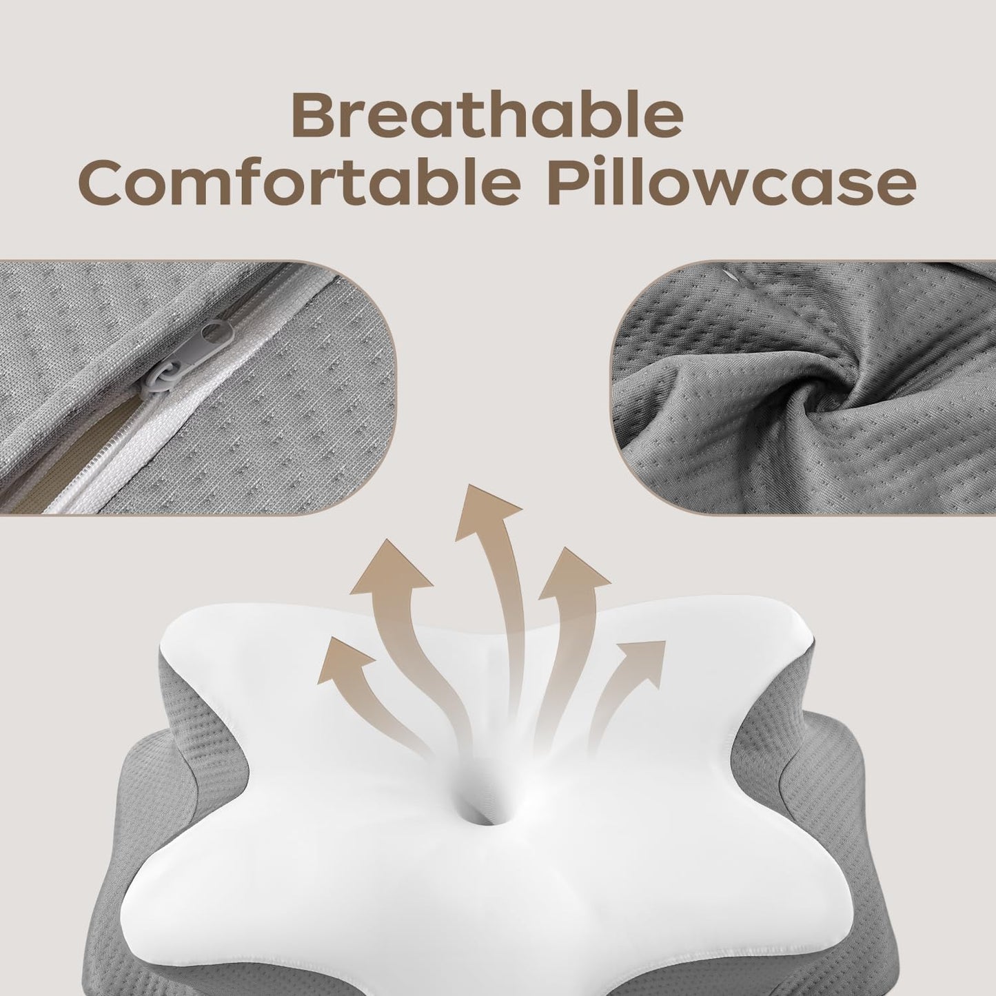 Wave Support Cooling Pillow for Neck & Back Pain Relief, Odorless Ergonomic Butterfly Memory Foam Pillows, Orthopedic Bed Pillow for Side Back Stomach Sleeper， Help to relieve pain and improve sleep