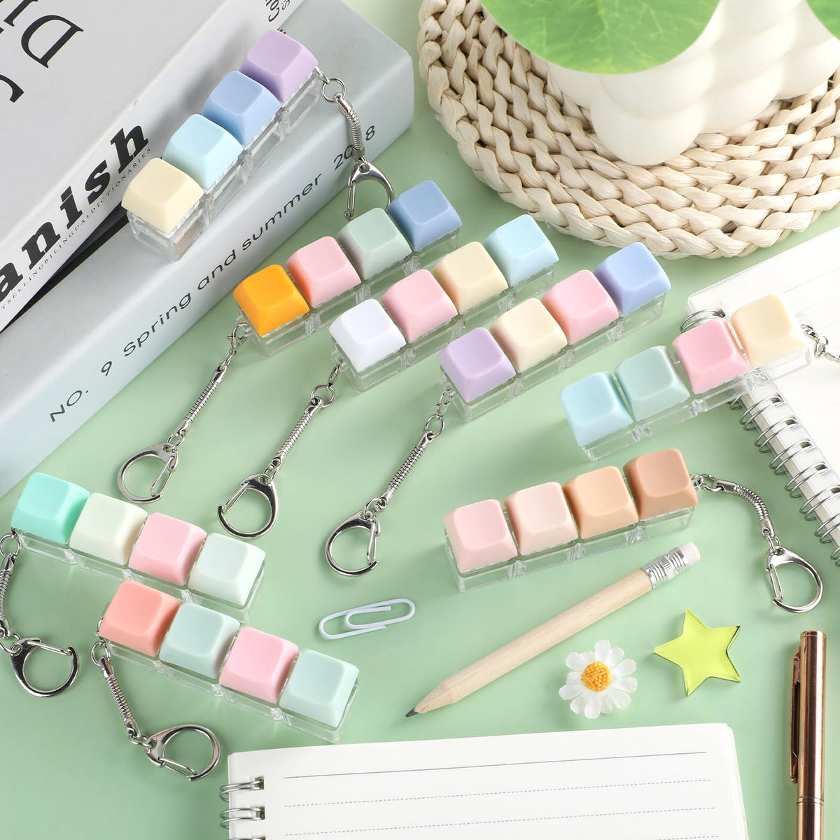 24 Pcs Keyboard Fidget Toys Stress Relief Fidget Clicker Keyboards Set Colorful Keyboard Decompression Toys Button Stress Relief Gifts for Adults to Relieve Stresses Pass Time Party Giveaways Favors