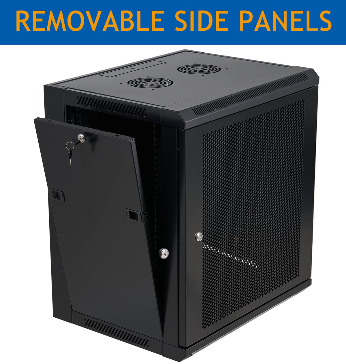 Tedgetal 12U Wall Mount Server Cabinet Network Rack Vented Enclosure Locking Door
