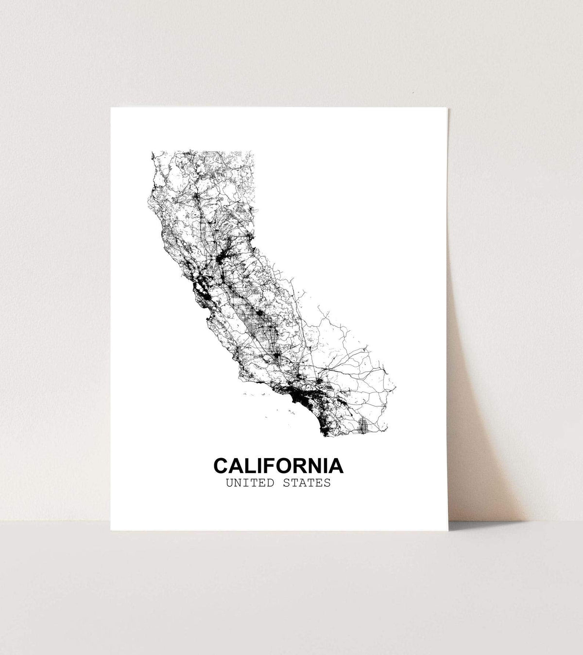 Eleville 11X14 Unframed California United States Country View Abstract Road Modern Map Art Print Poster Wall Office Home Decor Minimalist Line Art Hometown Housewarming wgn164