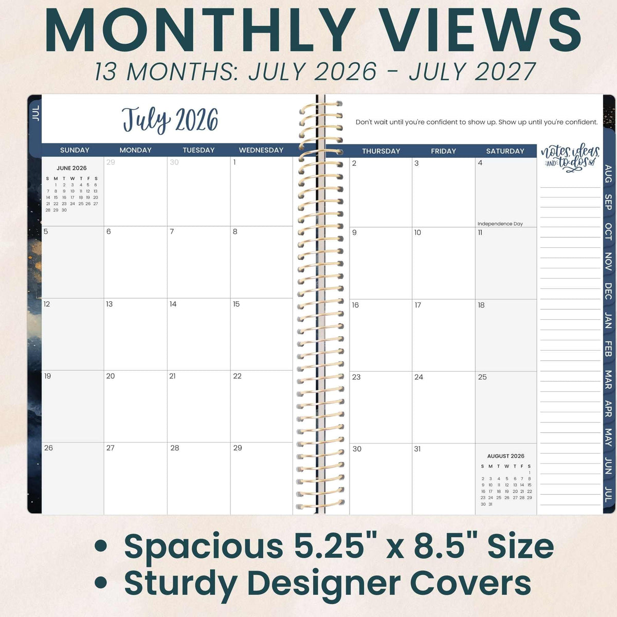 bloom daily planners 2026-2027 Planner - Academic Year (July 2026 - July 2027) Monthly & Weekly Soft Cover Planner for Women - 13 Month Calendar Agenda Book with Stickers - 5.5" x 8.25" - Midnight Sky