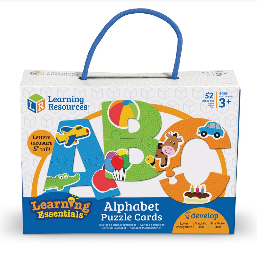 Learning Resources Alphabet Puzzle Cards, Early ABCs, Toddler Puzzle, 26-Self Correcting Puzzles, Alphabet Toys for Toddlers, ABC toys, 52 Pieces, Ages 3+