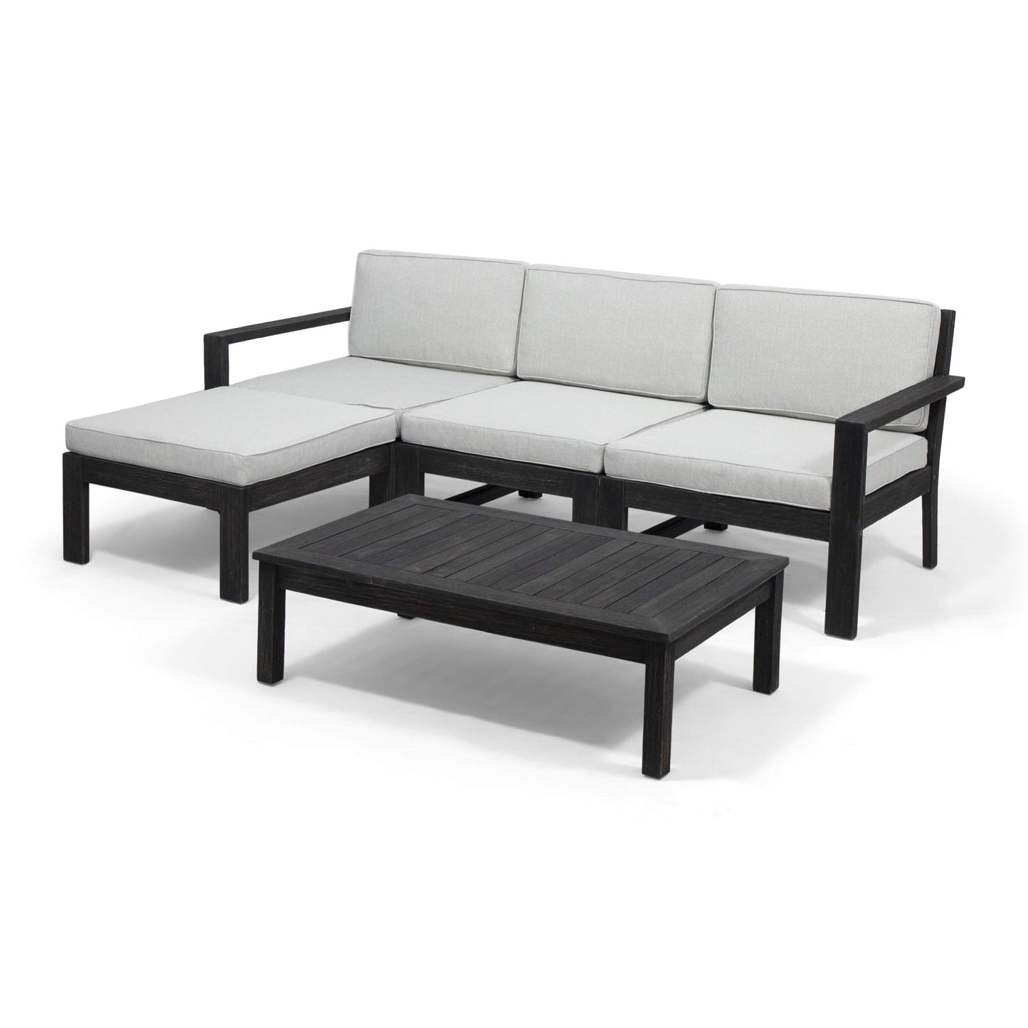 Great Deal Furniture 309362 Sofa Sets, Wire Brushed Dark Gray, Light Gray