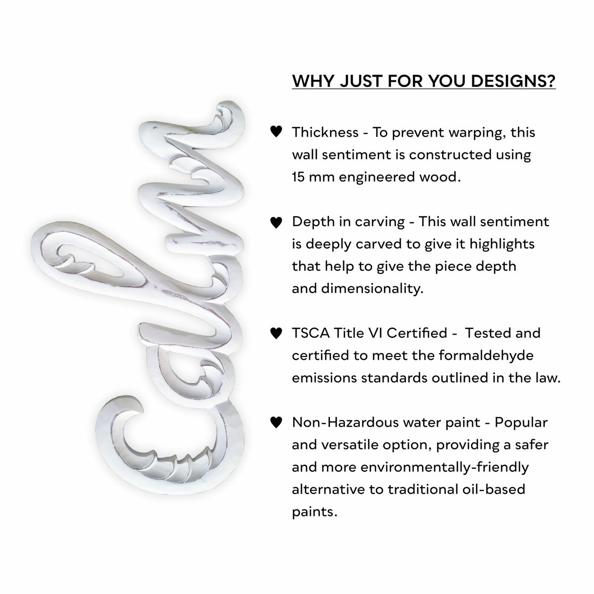 JFY Designs Wooden Decorative Signs & Plaques 16x9 Inch - Artistic Medallion Hanging Panel, Carved Wood Art for Home, Office or any Living Space, Timeless Wall Décor - Calm