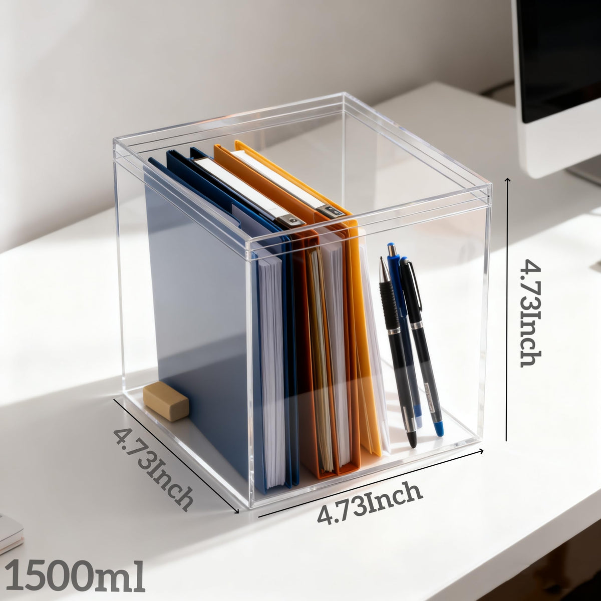 KissYou Acrylic Box Clear Boxes with Lids 2 Packs Display Case Party Decoration Plastic Square Cube Candy Boxes