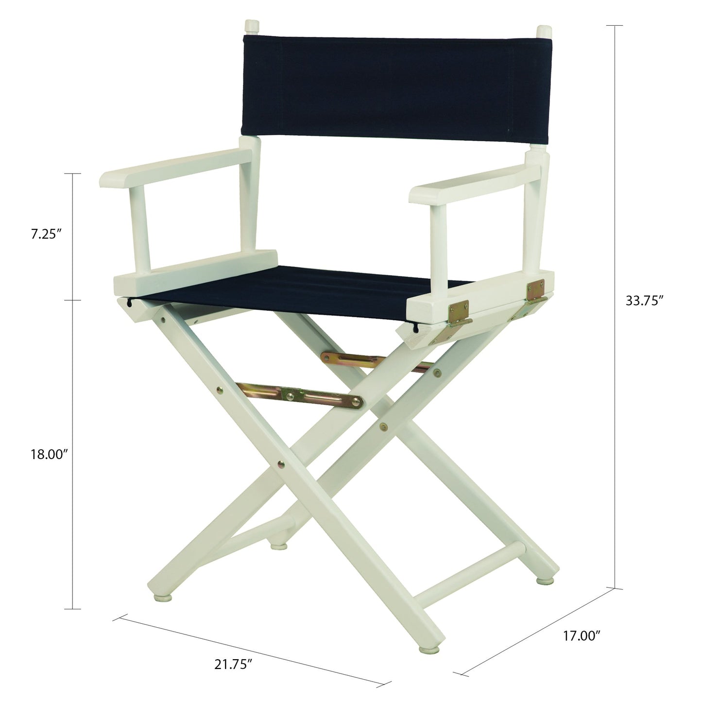 Casual Home 18" Director's Chair White Frame with Navy Canvas