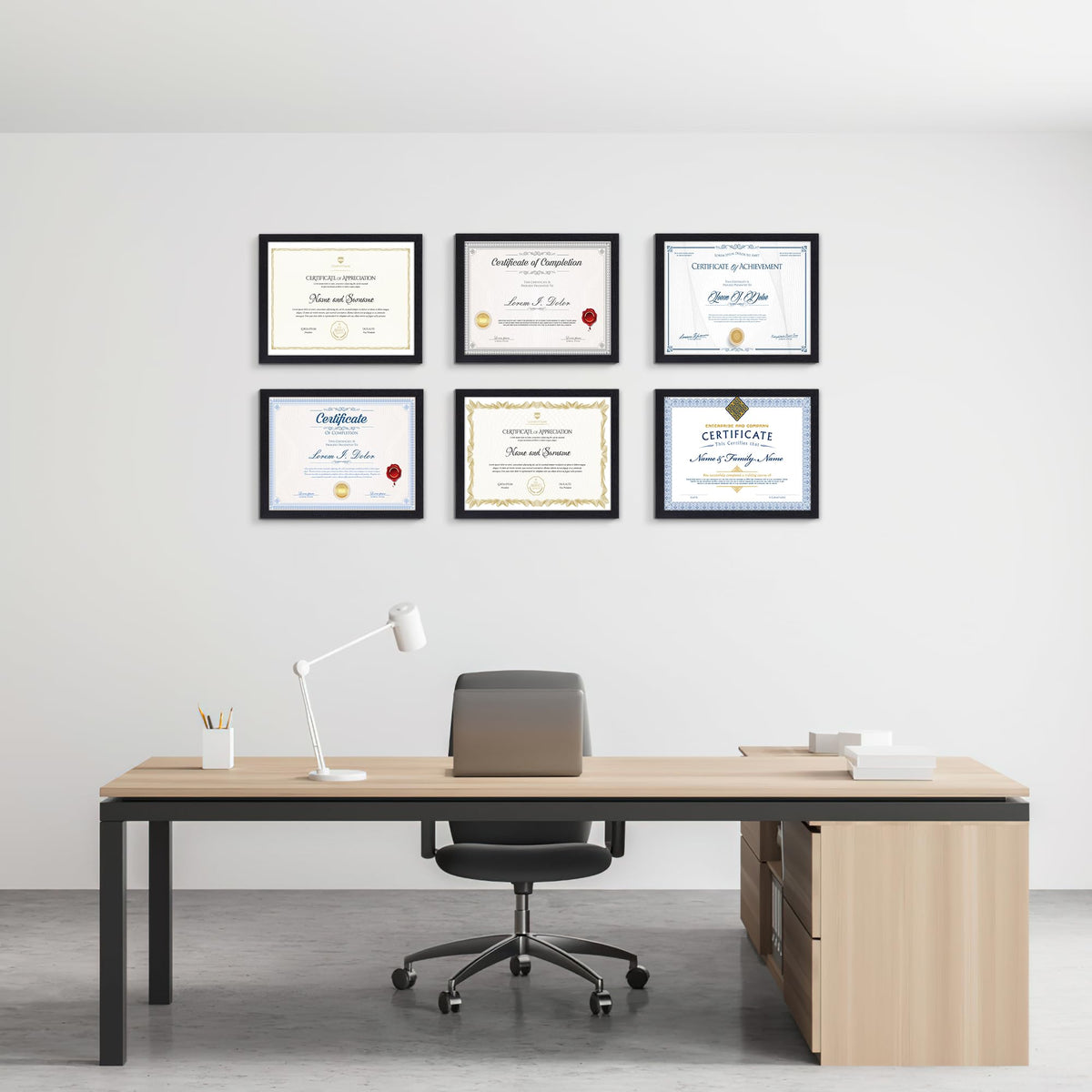 Edenseelake 8.5 x 11 Picture Frame Set of 15, Black 8.5 x 11 Certificate Frame Bulk for Award Document Diploma, Wall or Tabletop Display