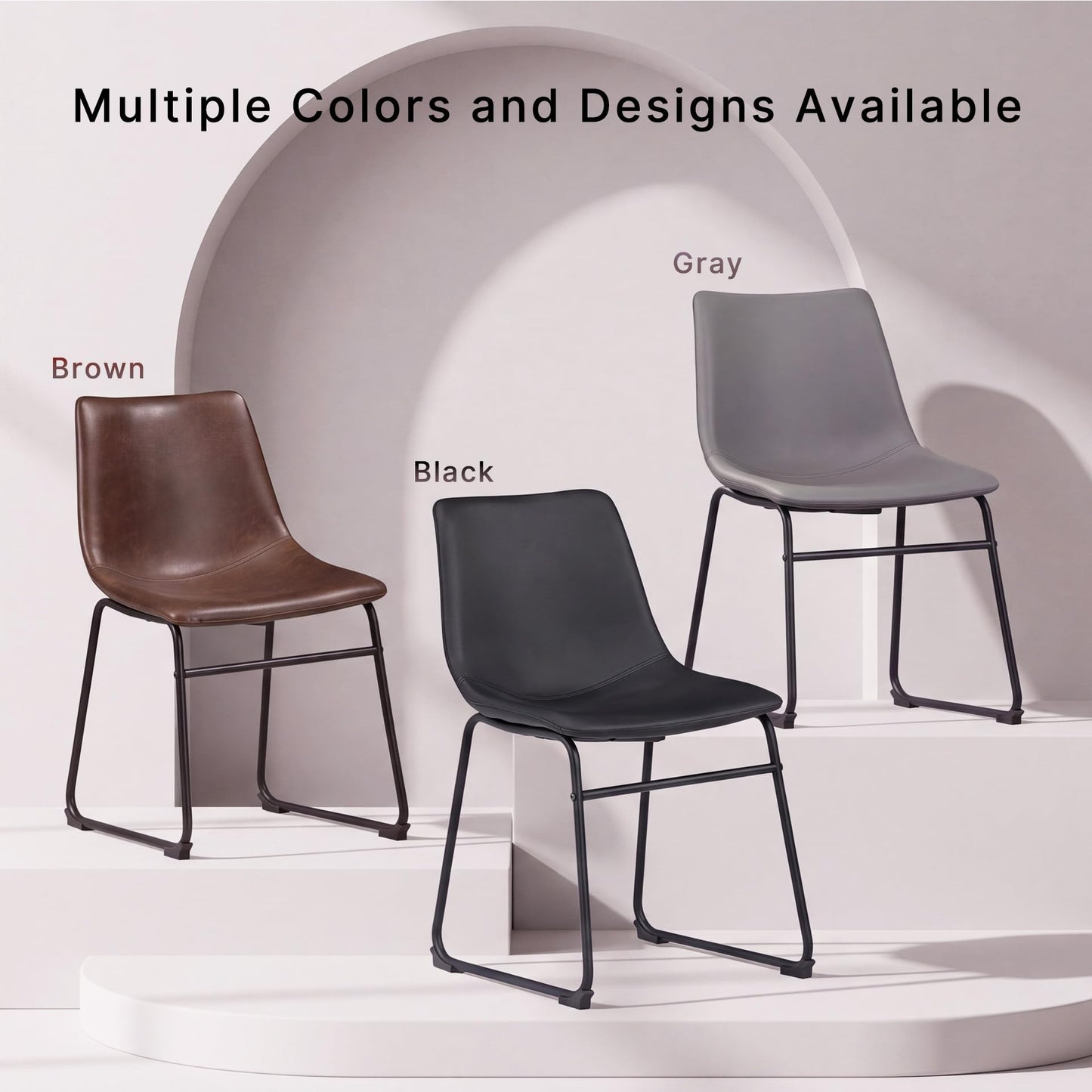 Signature Design by Ashley Mid Century Centiar 18.75" Dining Bucket Chair, 2 Count, Black and Brown