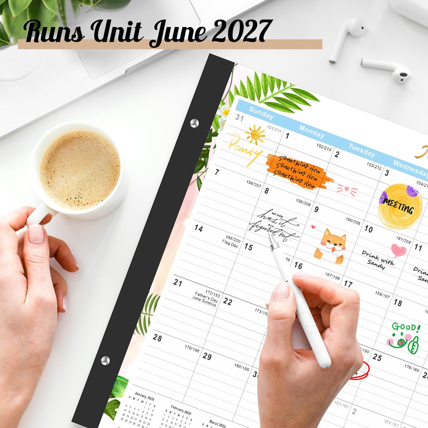 Gannyfer Desk Calendar 2026-2027 - 18 Month Large Desk Calendar 2026, Use Now to Jun 2027, 22" x 17" Desktop Pad Calendar, Office Supplies Perfect for Planning and Organizing In Your Home, School or Office