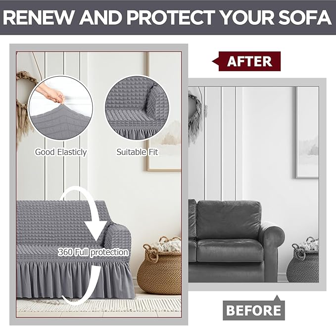 Fanfanwin 3 Pcs Sofa Slipcover Set
