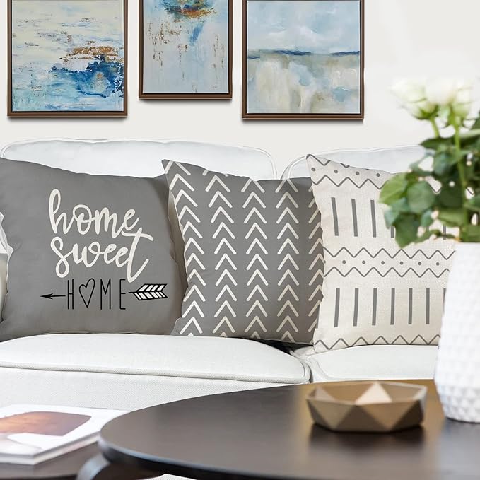 YCOLL Pillow Covers 16x16 Set of 4, Modern Sofa Throw Pillow Cover, Decorative