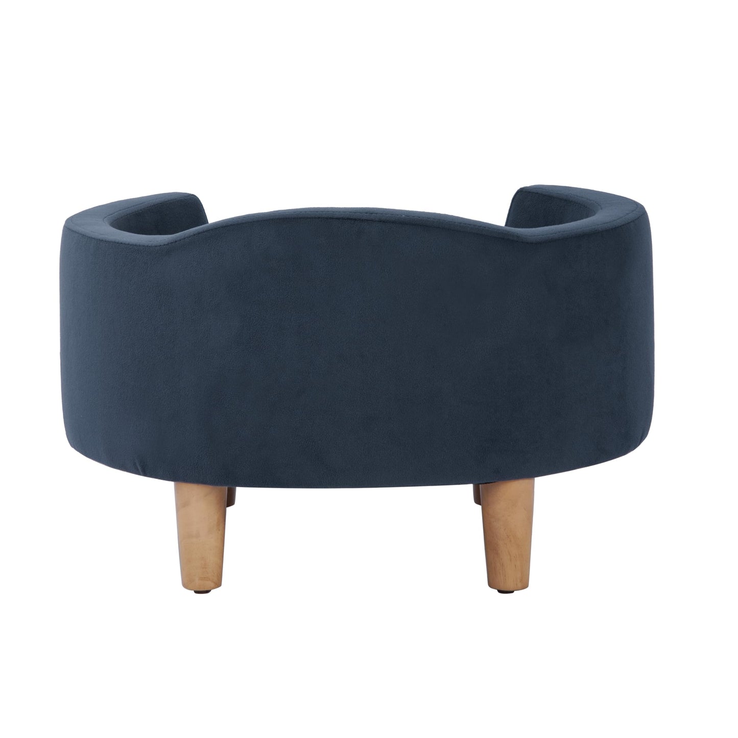 HomePop Curved Upholstered Pet Bed - Blue Velvet