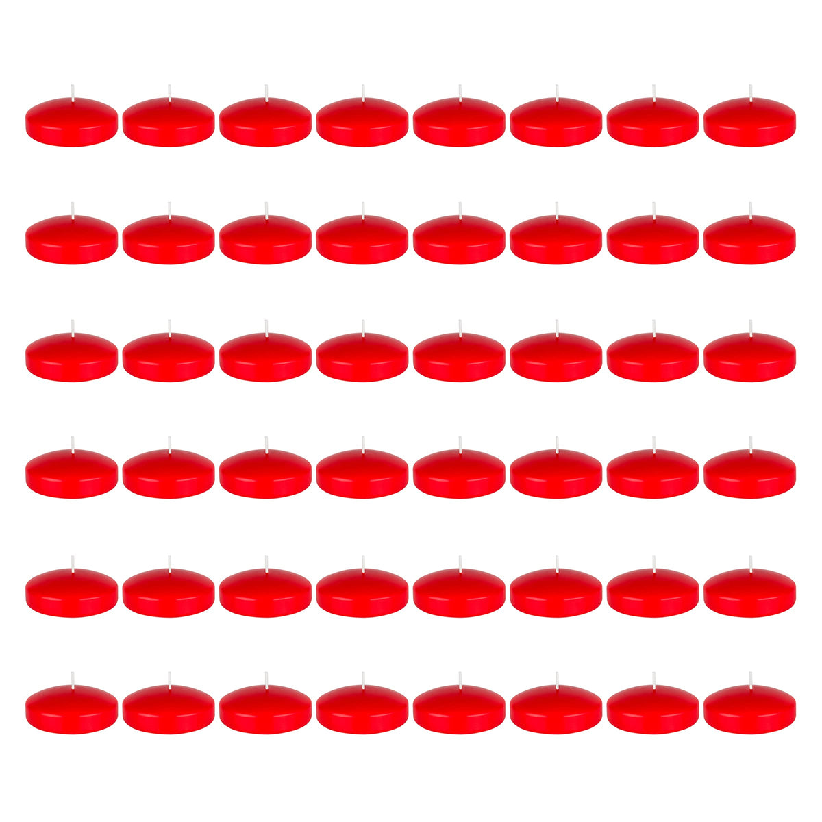 Mega Candles 48 pcs Unscented Red Floating Candles, Hand Poured Wax Candle 3 Inch Diameter, Home Décor, Wedding Receptions, Occasions, Festivities, Events, Meditations, Tranquility, Spa