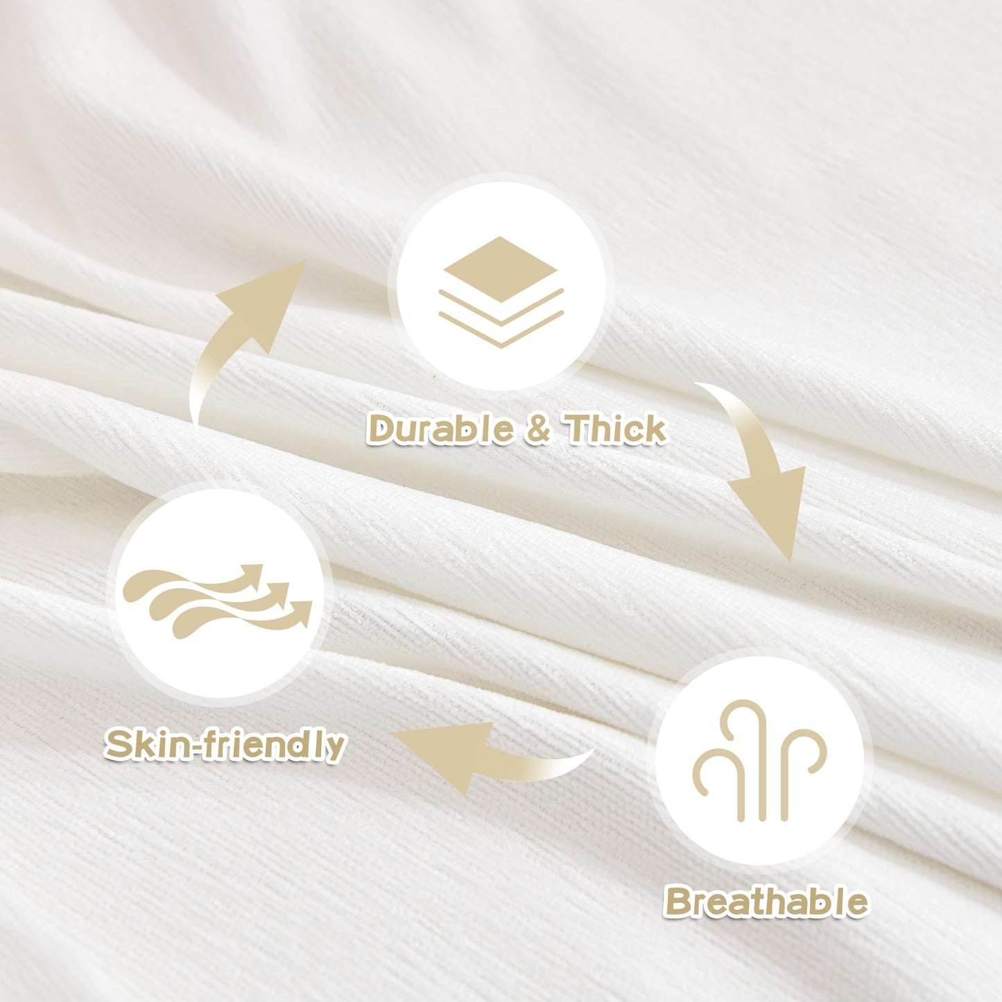 MYSKY HOME Couch Covers for Pets Thick Chenille White Cream Sofa Slipcover with Tassel Non Slip Soft Couch Sofa Cover, Washable Furniture Protector Sofa Slipcover with Tassel for Kids, Dogs, 91"x118"