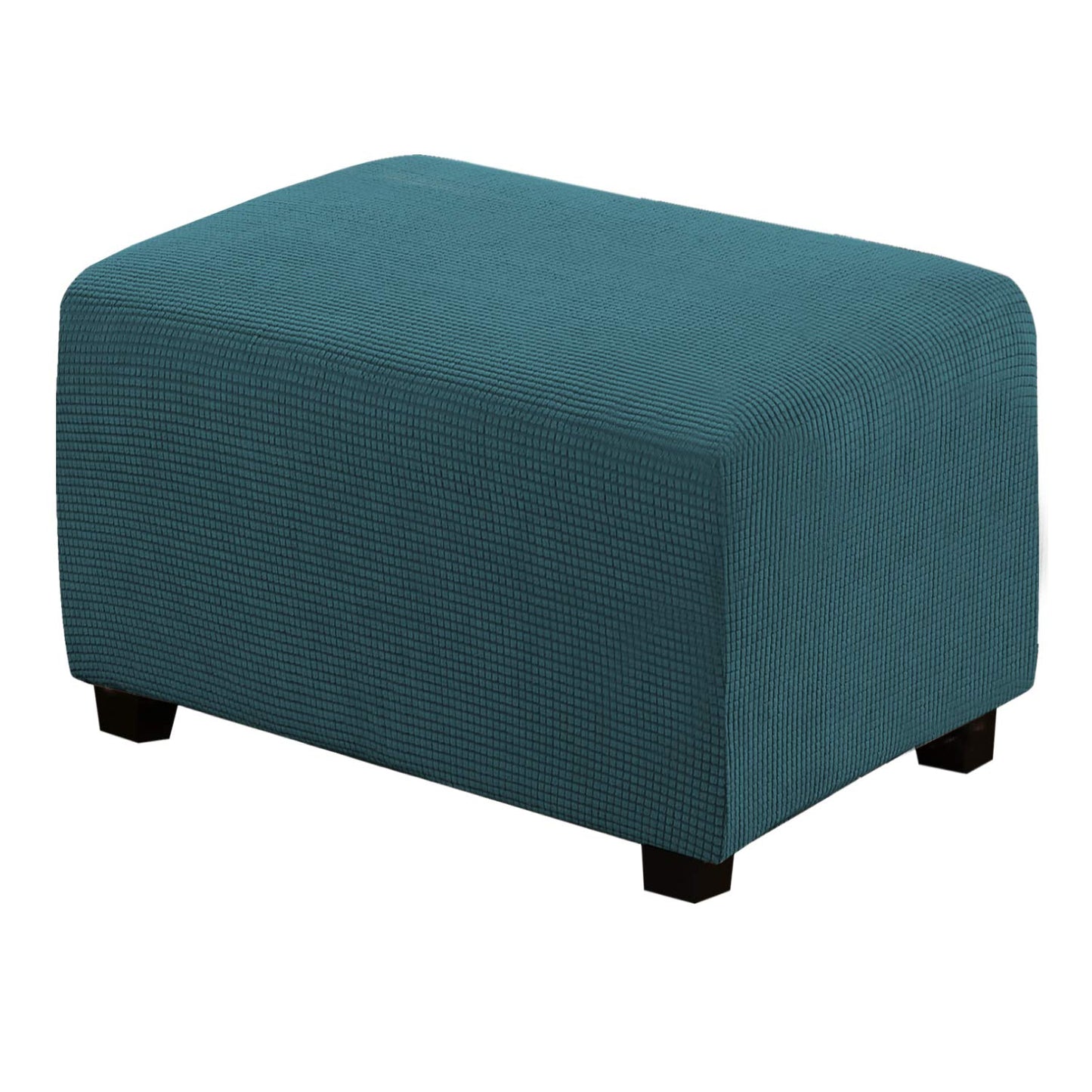 H.VERSAILTEX Ottoman Cover Slipcover Rectangle Fit Length 29'-34' Footrest Sofa Slipcovers Stool Cover Footstool Protector Covers Feature Stretch Thick Soft Jacquard Fabric Washable - Deep Teal
