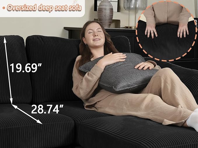 EASE MOOSE Large Sectional Modular Sofa, LOversized U Shape Sectional Couch