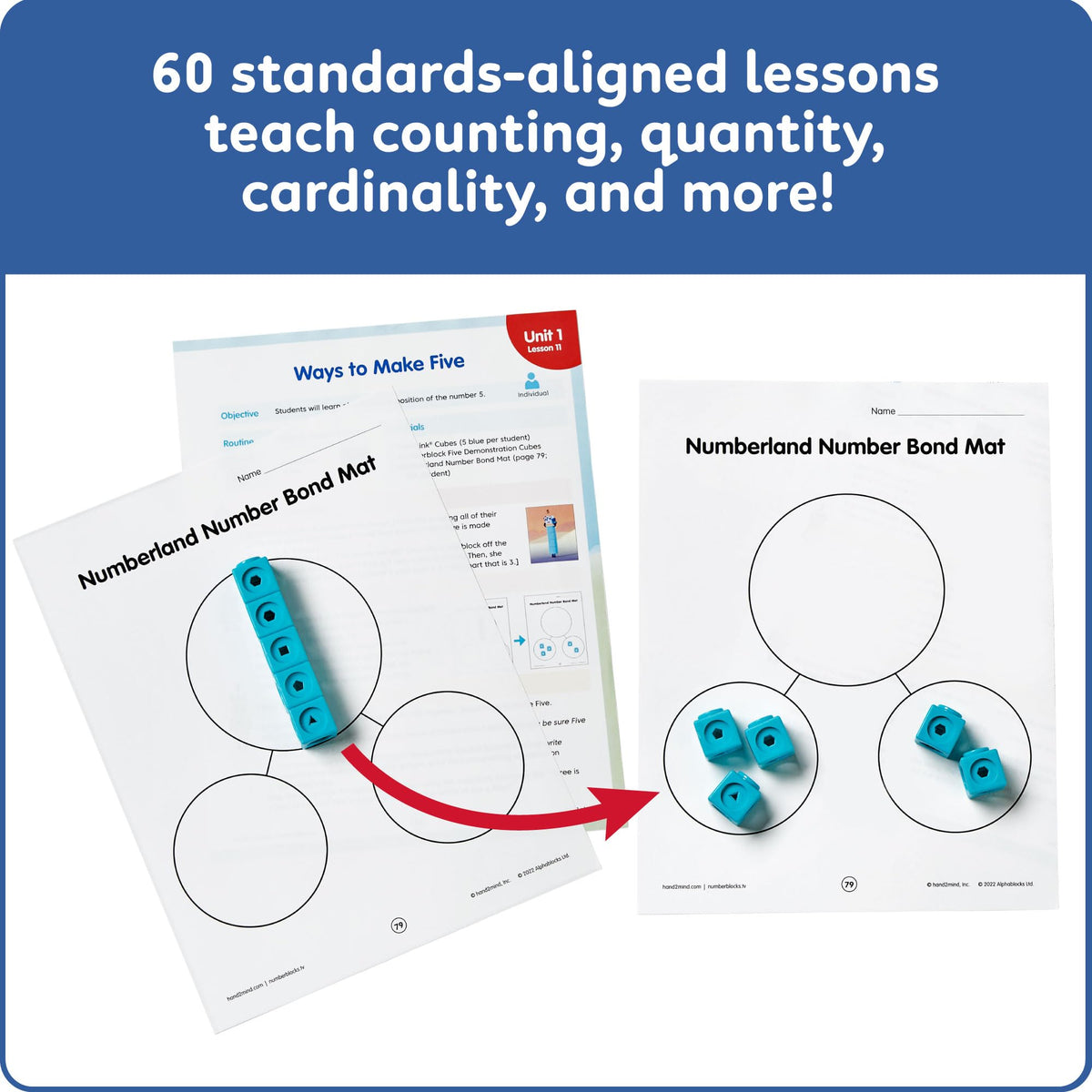 hand2mind Number Routines with Numberblocks Class Set, Preschool Learning Activities, Math Manipulatives Kindergarten, Counting Blocks, Number Linking Cubes, Kids Educational Toys