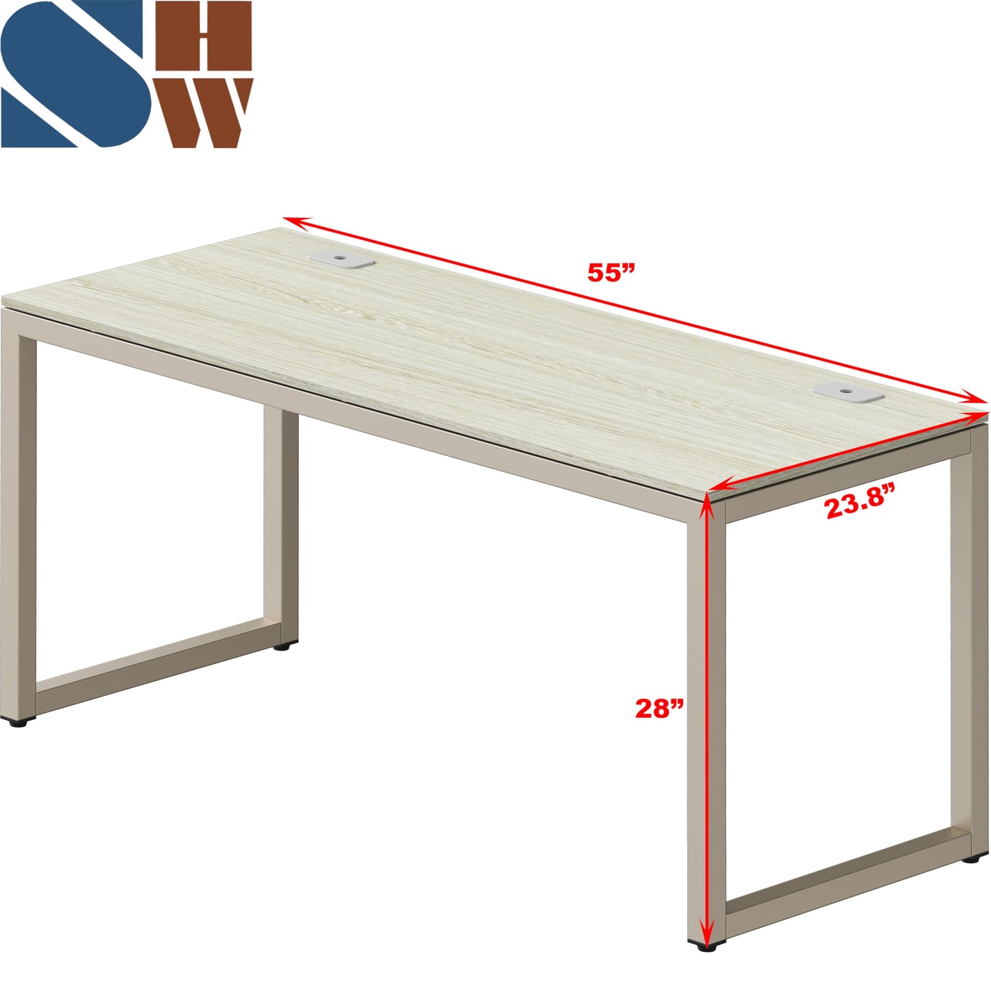 SHW 55-Inch Commercial-Grade Office Computer Desk, Maple