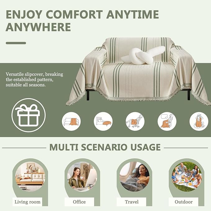 DREAMINGO Chenille Armchair Cover Jacquard Sofa Covers Washable Furniture