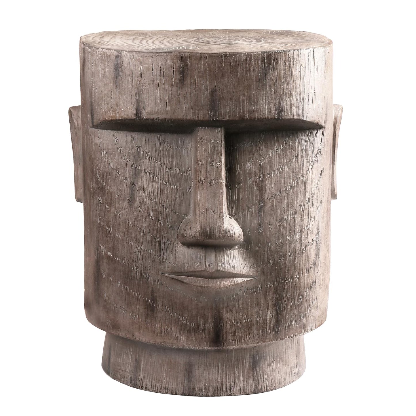ARSTRIA Outdoor Side Table Easter Island AHU Akivi Moai Statue Pedestal End Table Stool for Home Patio Deck Sunroom Garden Balcony Yard Lawn Grey