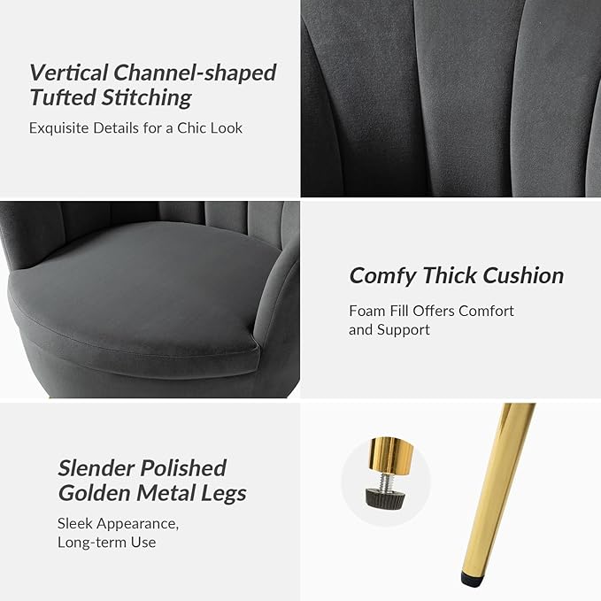HULALA HOME Modern Velvet Accent Chair