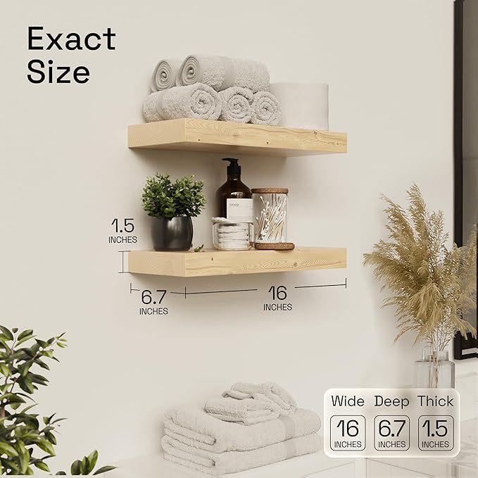 BAOBAB WORKSHOP Wood Floating Shelves